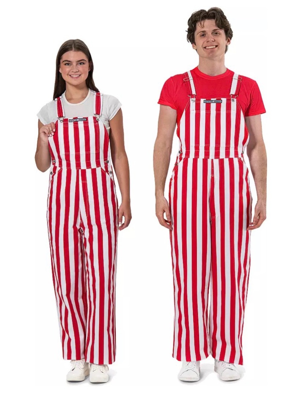 Game Bibs Adult Red White stripe overalls WI Badgers Ohio State Nebraska Indiana